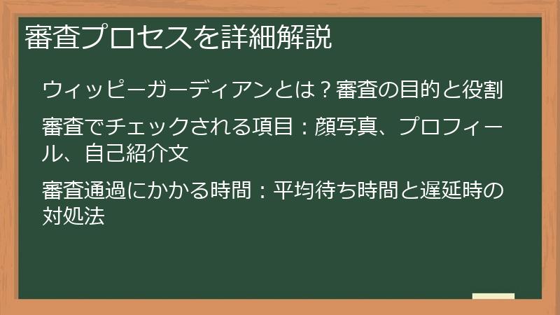 審査プロセスを詳細解説
