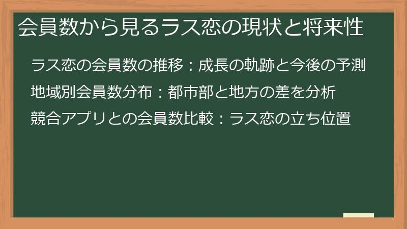 会員数から見るラス恋の現状と将来性