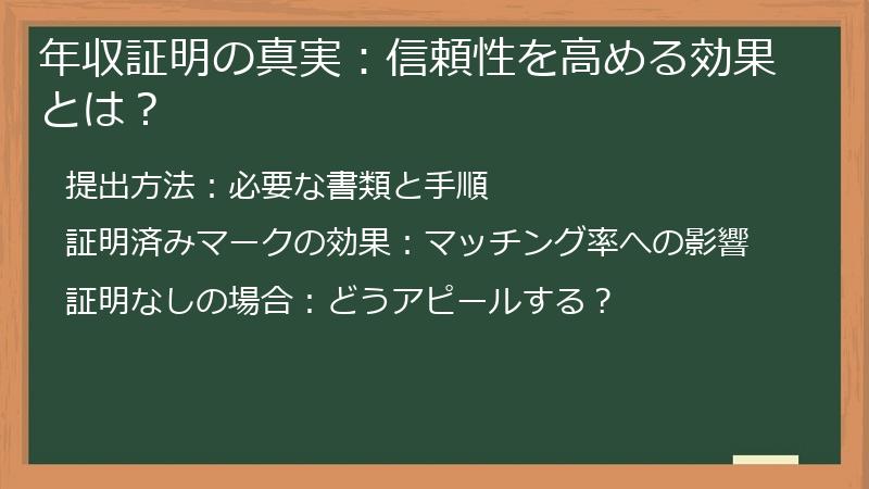 年収証明の真実：信頼性を高める効果とは？